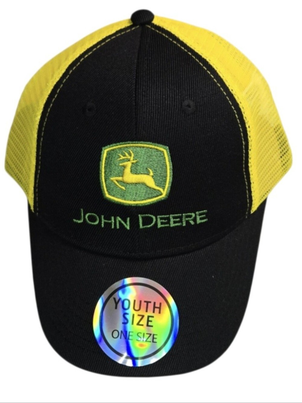 John Deere Boys Trucker Hat in Yellow and Black, Adjustable Snapback NWT!